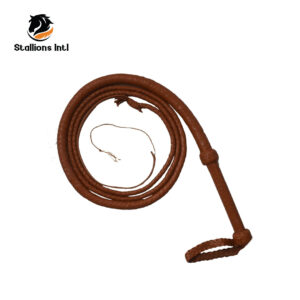 Tan Color 8ft Long Whip for Equestrians Cowhide Real Leather Horse Riding Bullwhips for Outdoor Sports and Professionals(wp-151c)