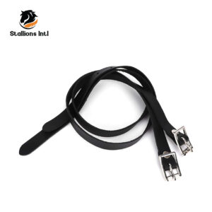 EVTSCAN Stirrup Leathers, 1 Pair Lengthen Stainless Steel Buckle Horse Tool Accessories 50cm Black
