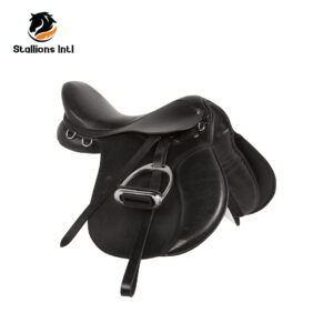 Premium Eventing Black Leather Show Jumping English Horse Saddle TACK Set 15 16 17 18