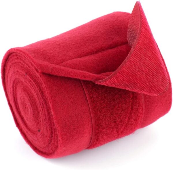 Horse Polo Wraps 2.5m Soft Fleece Polo Wraps Equestrian Leg Bandage Wrap Set of 4 Packs (Red - 2.5m) - Image 6