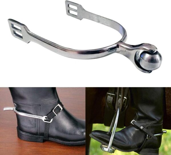 Just E Joy Horse Spurs Western Stainless Steel Spurs w/Roller Ball for Equestrian Boots Men Women Rider Horsemanship Lovers - Image 5