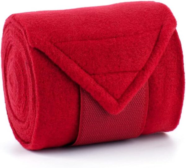 Horse Polo Wraps 2.5m Soft Fleece Polo Wraps Equestrian Leg Bandage Wrap Set of 4 Packs (Red - 2.5m) - Image 5