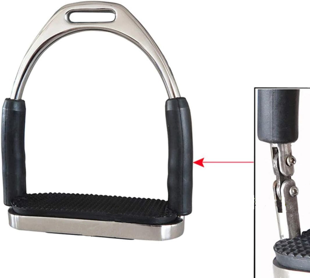 Equinez Tools Flex Stainless English Saddle Stirrups Iron Pads Knee Ankle Stress Pain Relief - Image 2